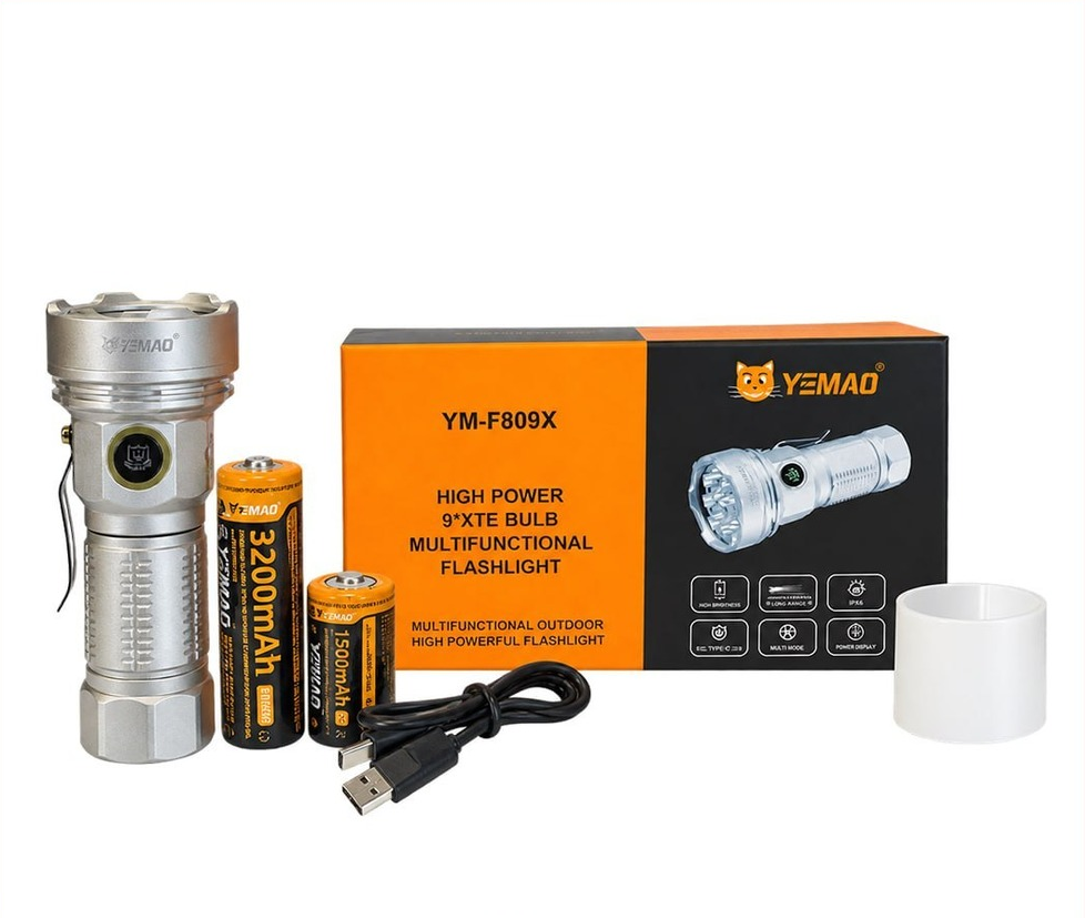 چراغ قوه دستی یامو مدل YM-F809X با لامپ LED مهتابی
