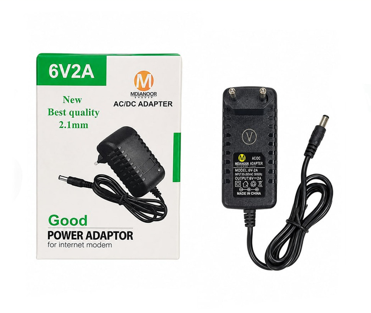 آداپتور 6 ولت 2 آمپر مدیا نور مدل 6V-2A