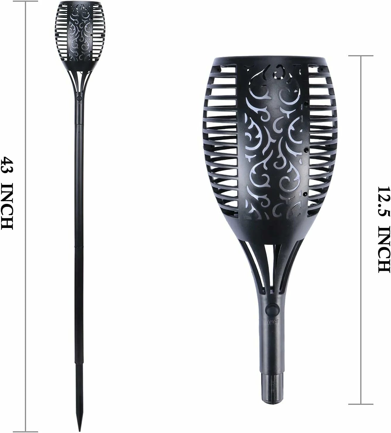 چراغ خورشیدی باغچه طرح شعله 80 سانتی متر مدل XF6006