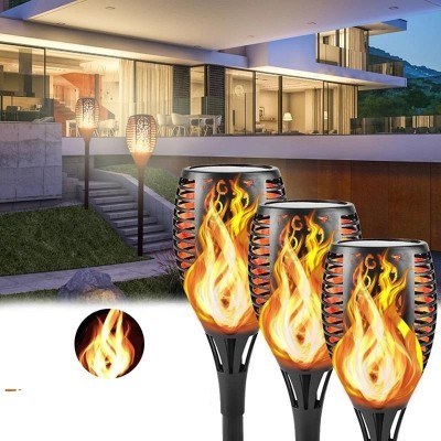 چراغ خورشیدی باغچه طرح شعله 80 سانتی متر مدل XF6006