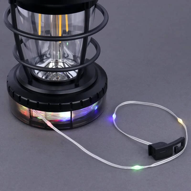 چراغ فانوس شارژی خورشیدی مدل HOP-8819 با ریسه LED چند رنگ