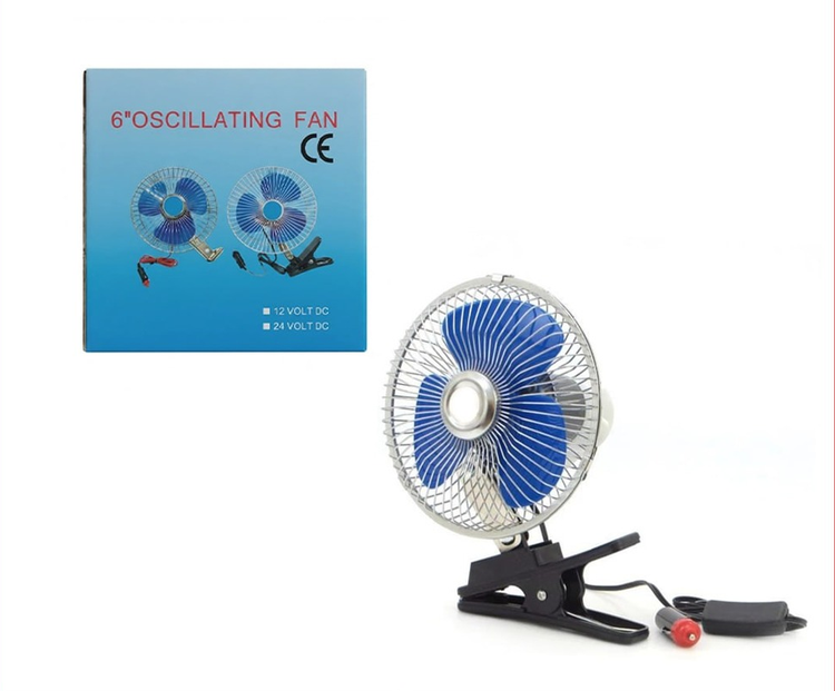پنکه گیره دار خودرو Oscillating سایز 6 اینچ 12 ولت