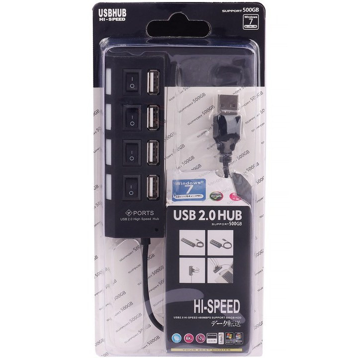 هاب 4 پورت USB 2.0 کلید دار مدل Hi-SPEED