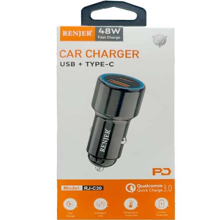 شارژر فندکی رنجر مدل RJ-C30 ظرفیت 48 وات