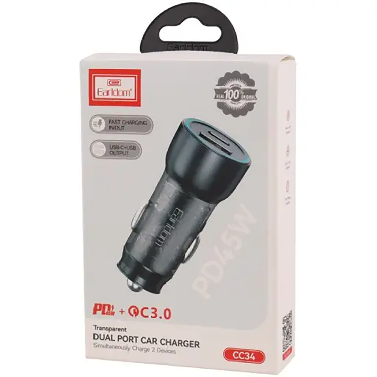 شارژر فندکی فست شارژ Earldom ES-cc36 QC3.1PD45W