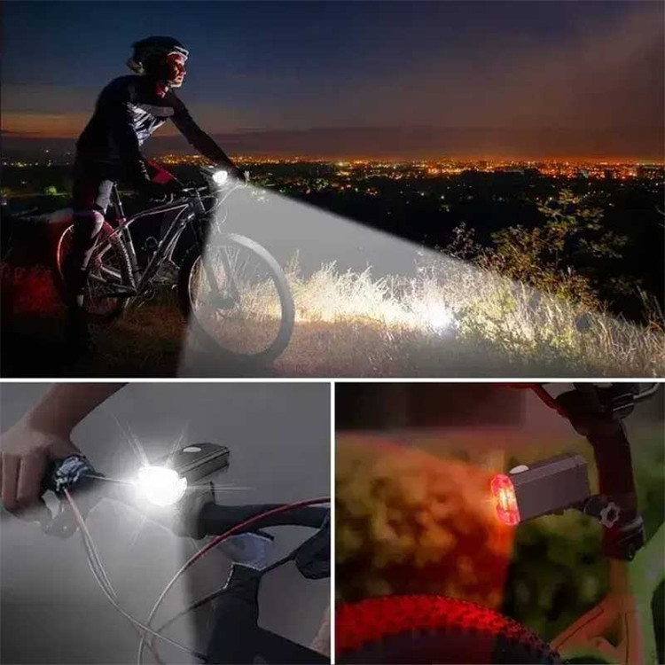 چراغ جلو دوچرخه LED شارژی پرنور مدل KXK501 | نصب آسان | ضد پاشش آب