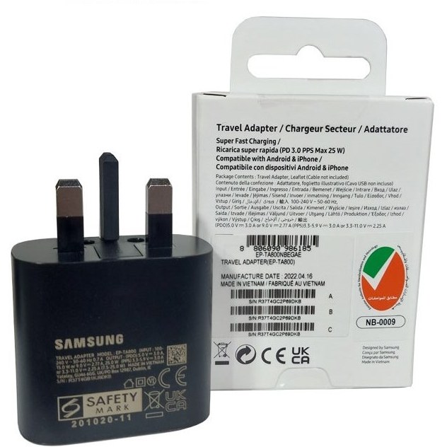 آداپتور شارژر اورجینال 25w PD سامسونگ USB-C NB-0009 گارانتی دار
