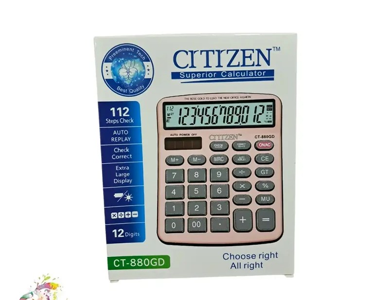 ماشین حساب CITIZEN مدل CT-880GD با نمایشگر بزرگ و امکانات حرفهای