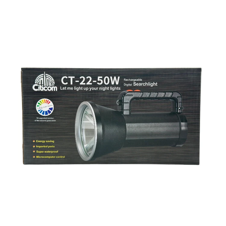 نورافکن سیتیکام CT-22 مدل 50 وات LED لیزیک، باتری 10 ساعته و بدنه آلومینیوم