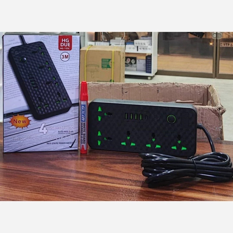 شارژر USB و چند راهی برق HG مدل HG-155C
