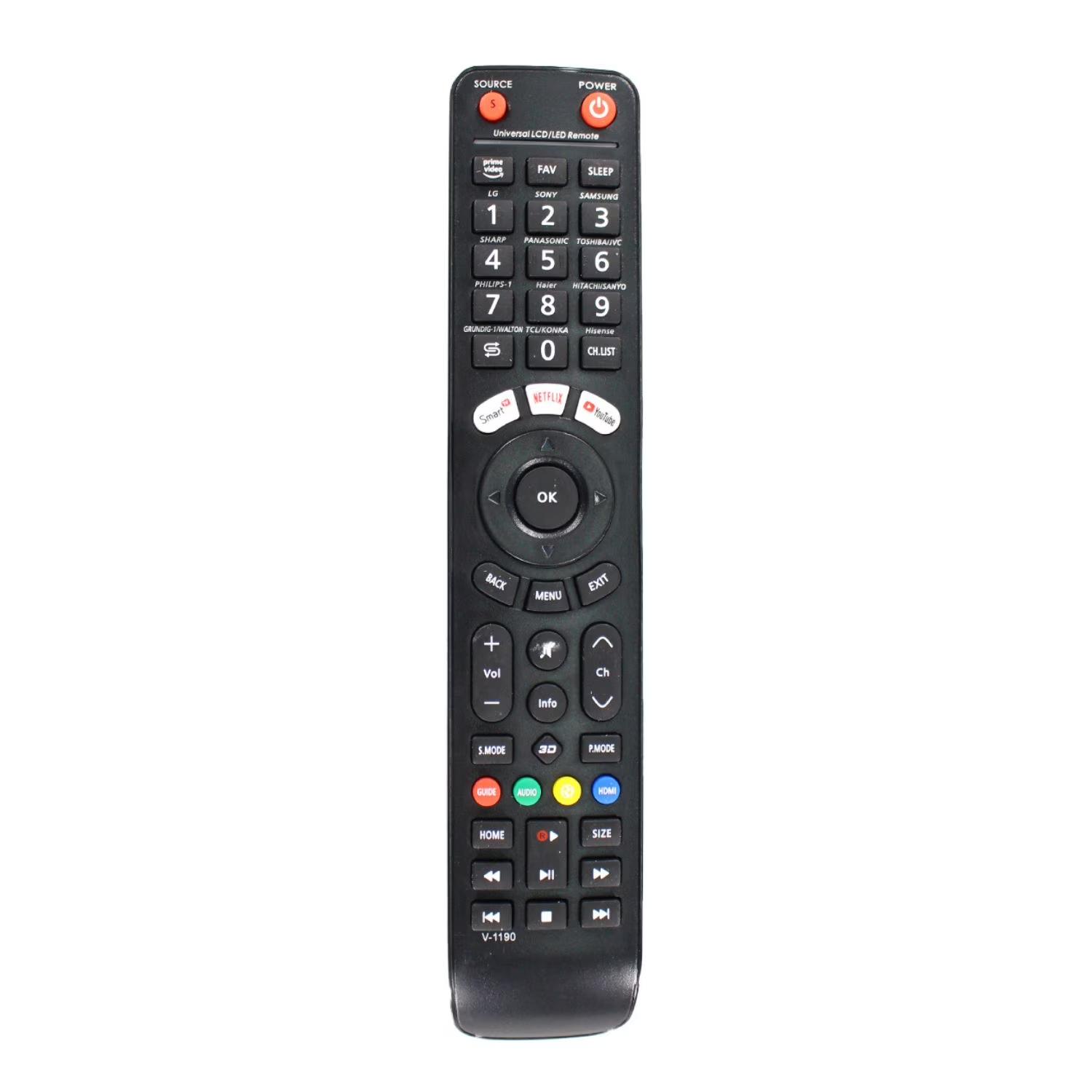 ریموت کنترل تلویزیون مادر و همه کاره مدل V-1190 با سرچ اتوماتیک