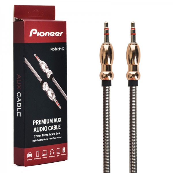 کابل AUX صدا Pioneer پایونیر مدل P-02 متراژ 1.5 متر (2 خط)