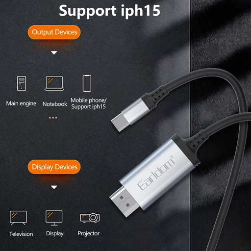 کابل تبدیل Type-C به HDMI ارلدام مدل W34