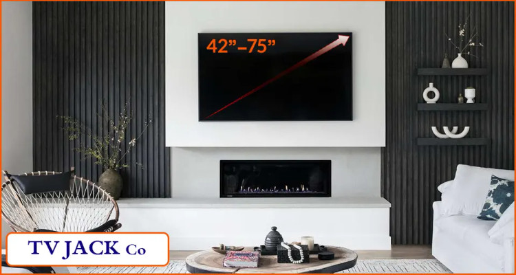پایه دیواری تلویزیون تی وی جک مدل Z7 مناسب برای سایز 43 تا 75 اینچ