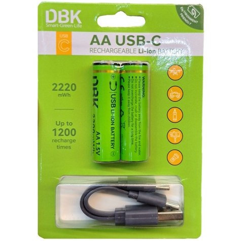 باتری قلمی شارژی دی بی کی مدل USB-C