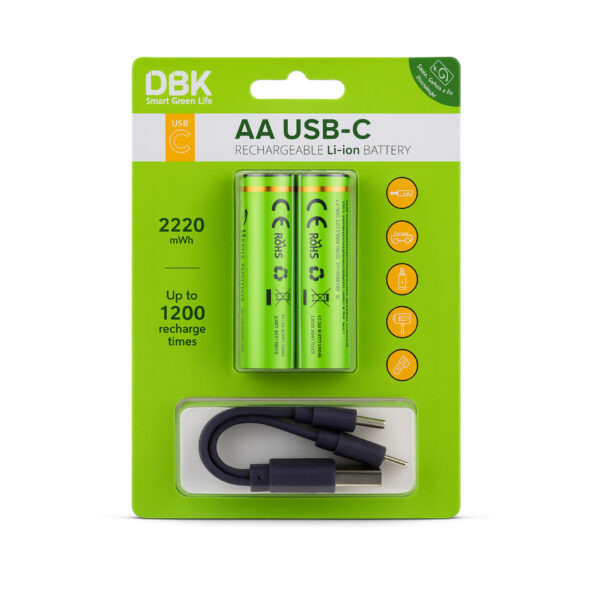باتری قلمی شارژی دی بی کی مدل USB-C