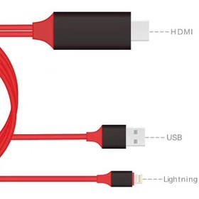 کابل تبدیل USB به HDMI مدل 3in1 HDTV لایتنینگ