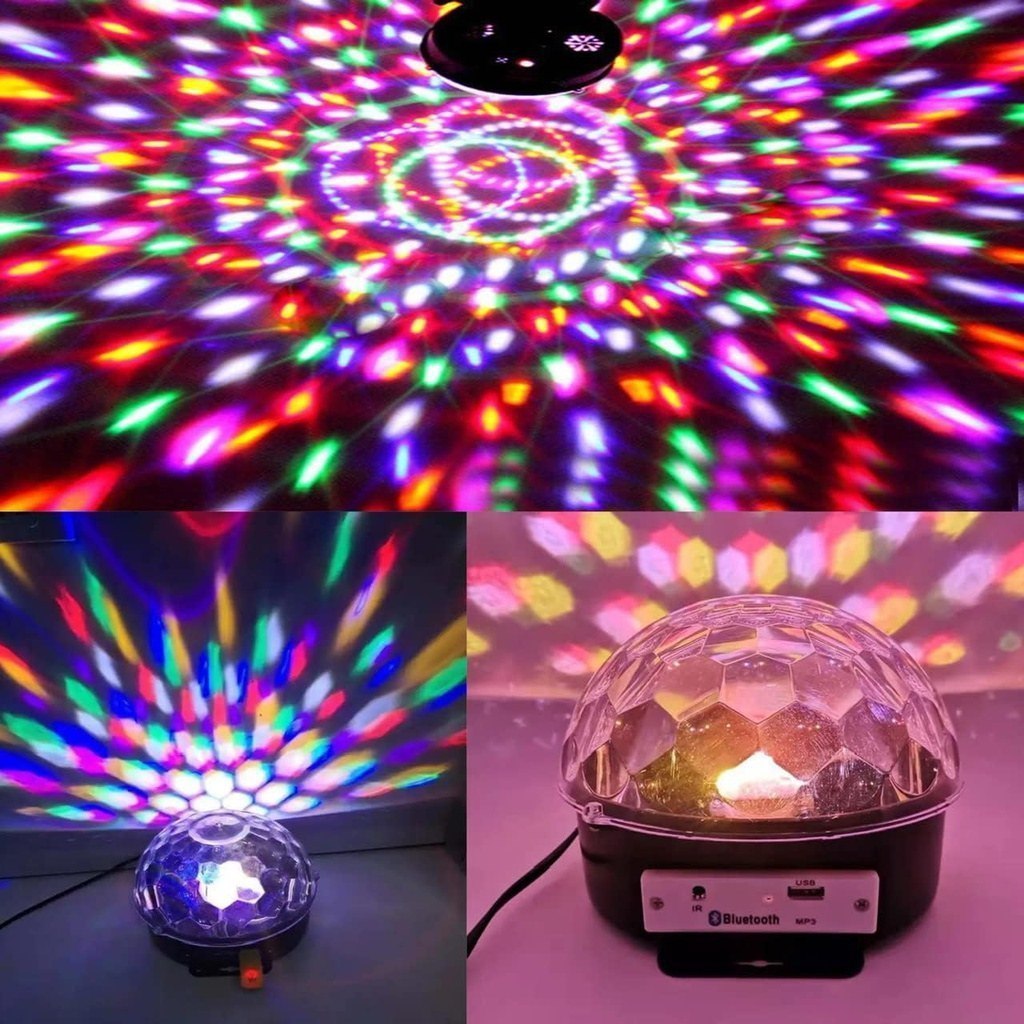 دستگاه رقص نور نیم کره اسپیکردار مدل MP3 LED