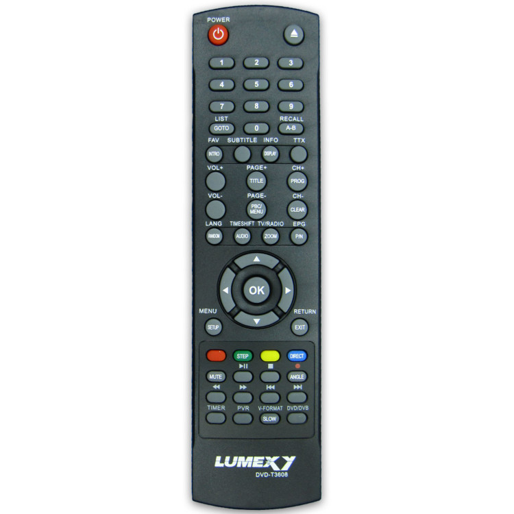 کنترل گیرنده دیجیتال لومکسی LUMEXY مدل DVD-T3608 (DVD خور)