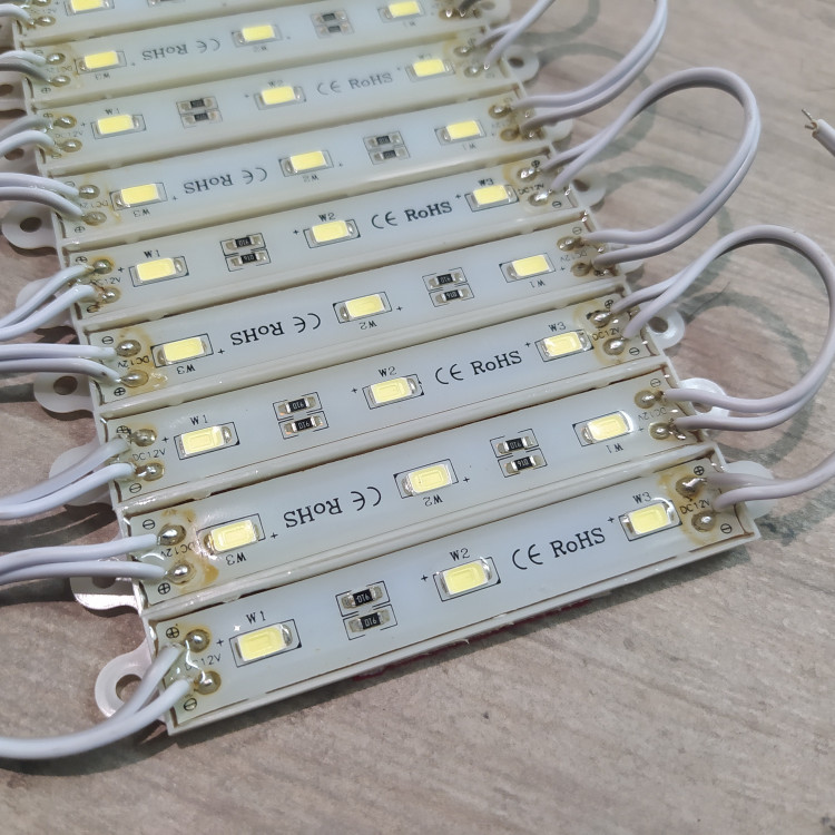ال ای دی بلوکی سفید مهتابی 12 ولت LED رزین دار ضد آب پشت چسب دار یک عددی