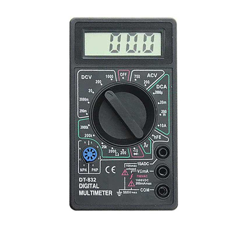 مولتی متر دیجیتال DT832 برند AKB مولتی متر DT-832 دارای فیوز 500mA