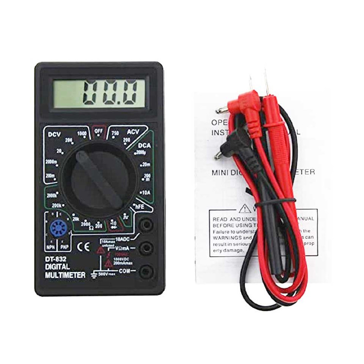 مولتی متر دیجیتال DT832 برند AKB مولتی متر DT-832 دارای فیوز 500mA