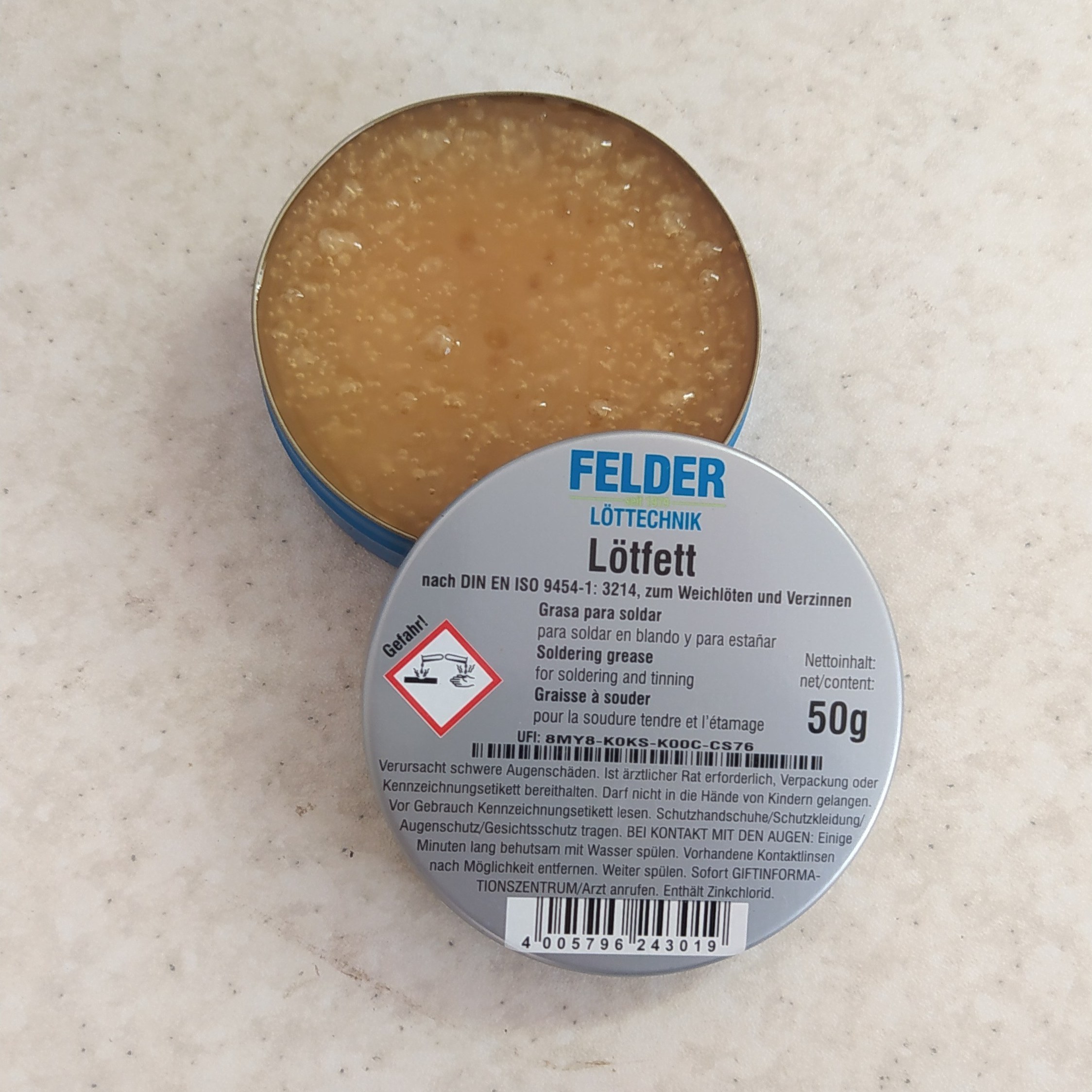 روغن لحیم اصلی لاتفت LATFETT ساخت آلمان فلدر 50 گرمی