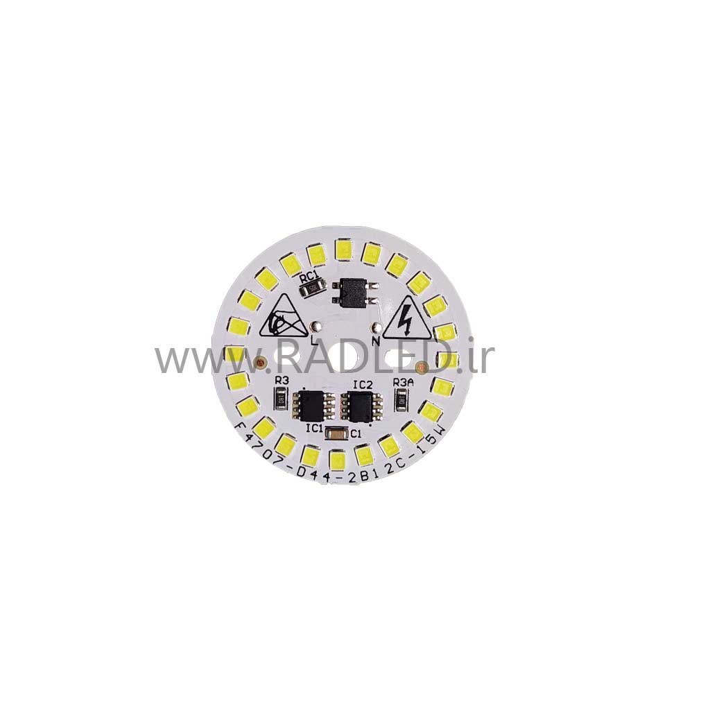 ال ای دی 15 وات گرد سفید صفحه چیپ لامپ دی او بی DOB 15 W مهتابی