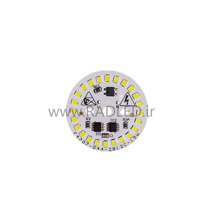 ال ای دی 15 وات گرد سفید صفحه چیپ لامپ دی او بی DOB 15 W مهتابی