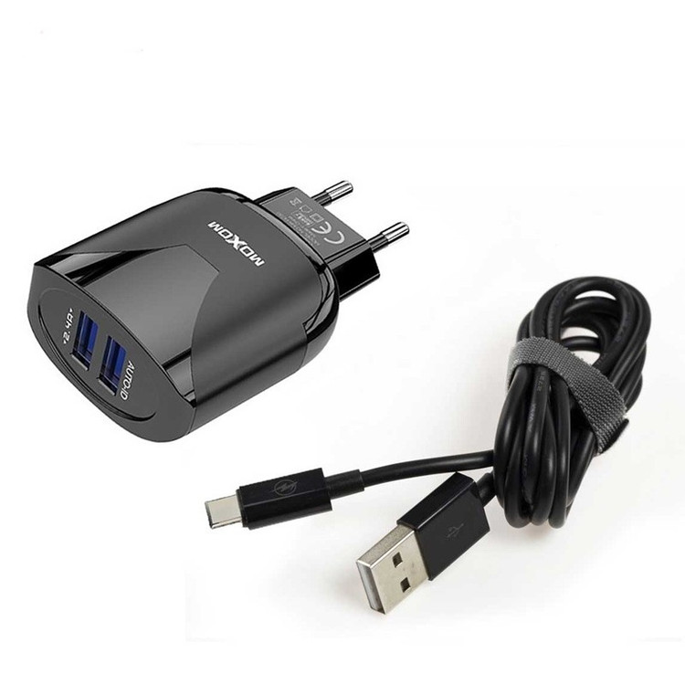 سرشارژر Moxom فست شارژ مدل MX-HC30 اصلی همراه با کابل میکرو USB