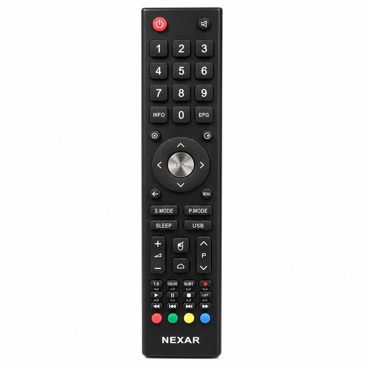 کنترل تلویزیون نکسار مدل دکمه وسط استیل NEXAR اصلی با کیفیت درجه یک
