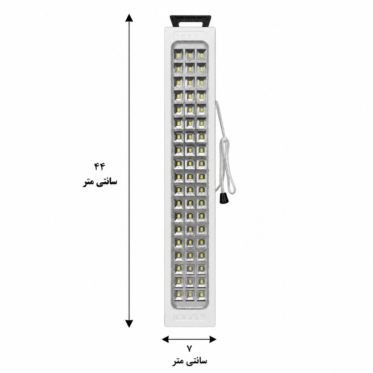 چراغ اضطراری شارژی 60 SMD LED چراغ شارژی قطع برق پرنور با باتری 2500mAh مناسب منزل، کمپینگ و سفر