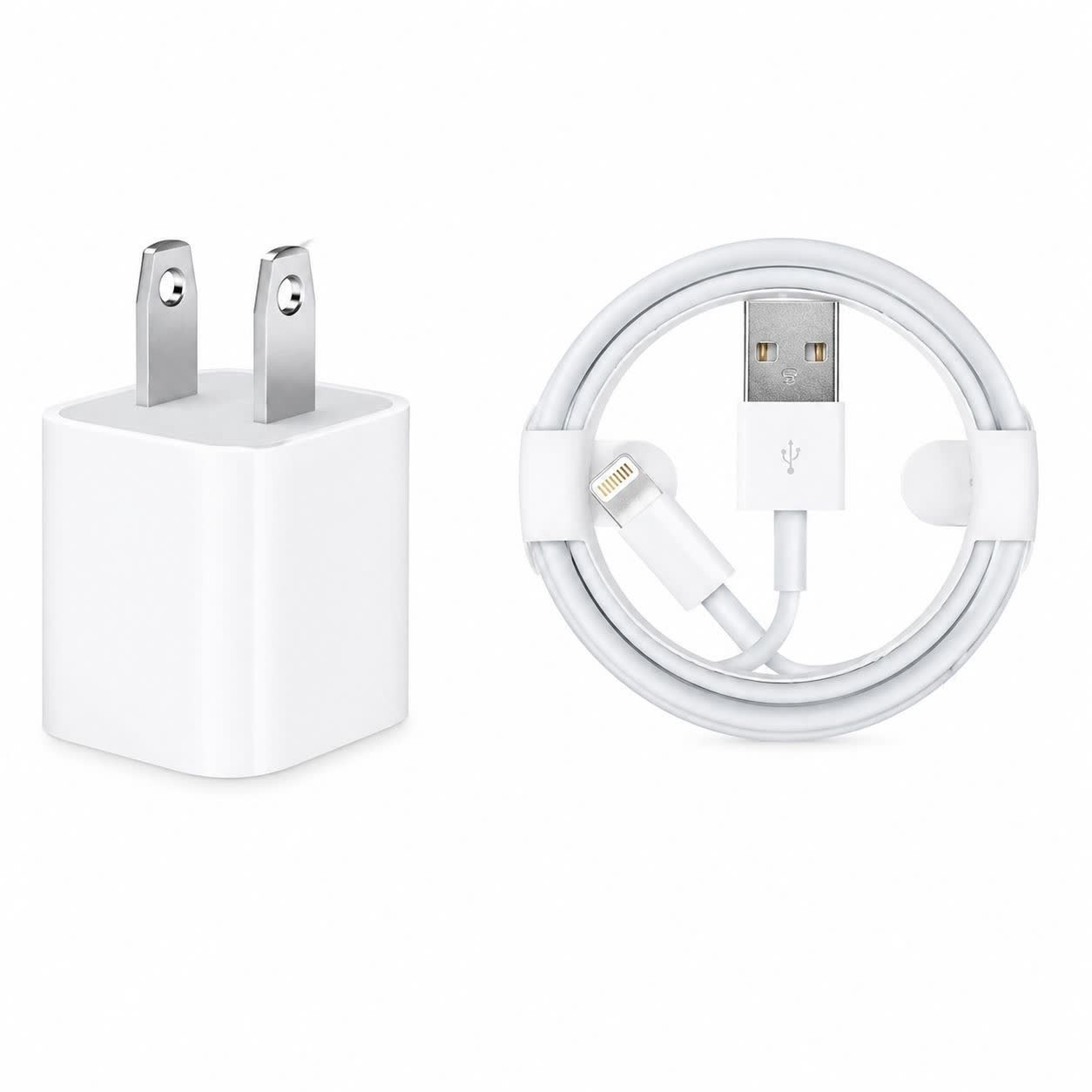 شارژر دیواری آیفون 5 وات به همراه کابل لایتنینگ USB اصلی با قابلیت شارژ سریع مناسب گوشی های آیفون
