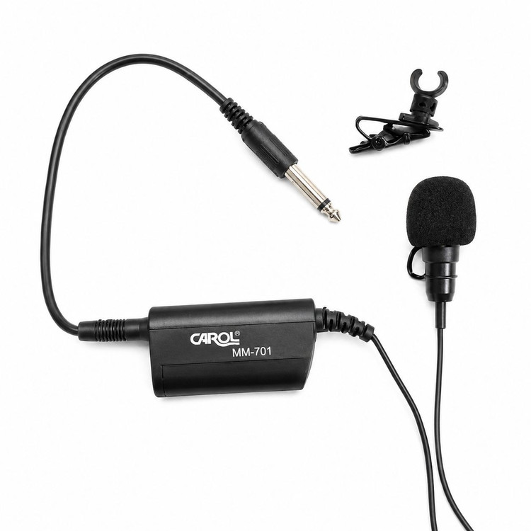 میکروفون یقه ای با سیم کارول مدل MM-701 اصلی میکروفن پرقدرت حرفه ای بدون نویز مناسب برای سخنرانی، اجرا، خبرنگاری و ضبط ص