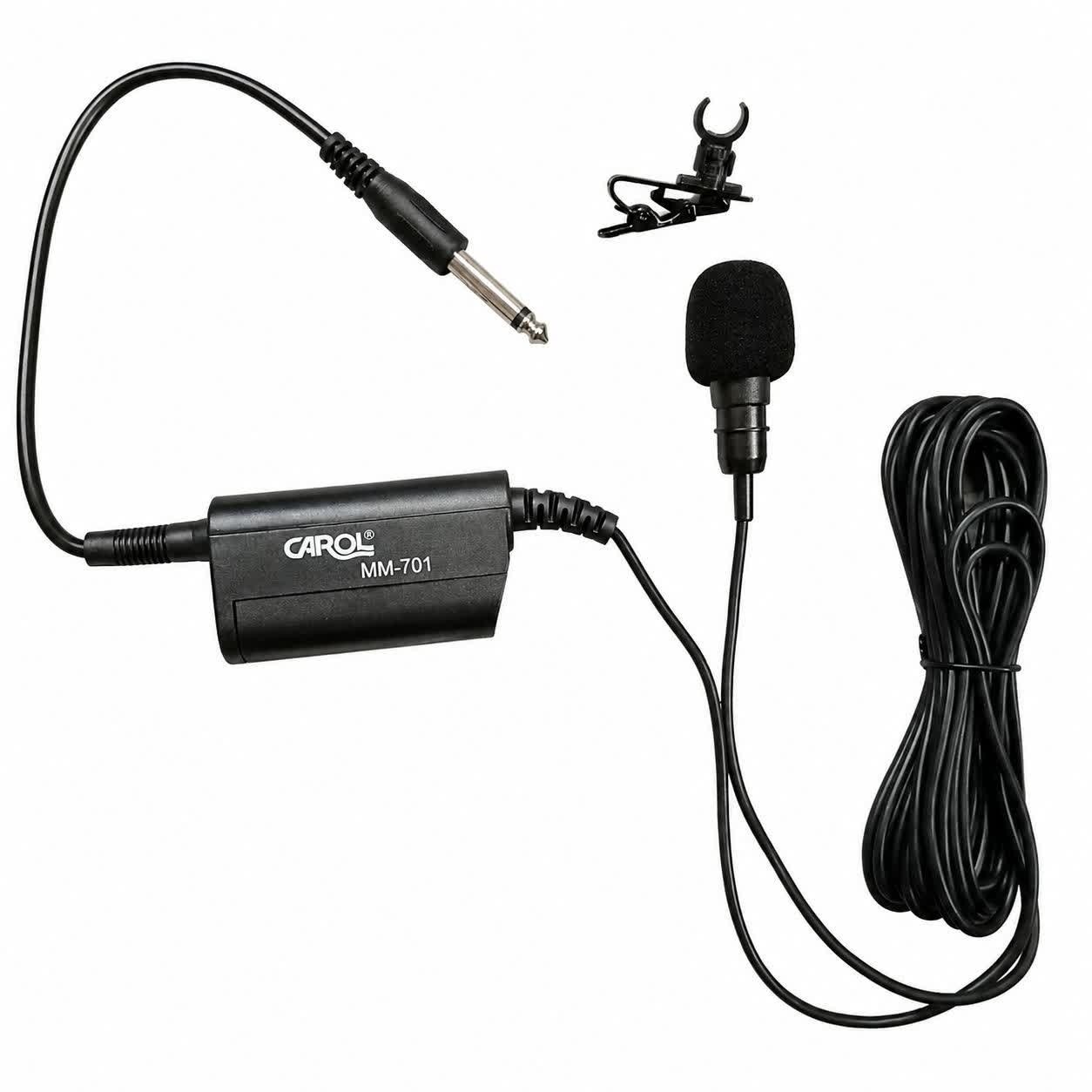 میکروفون یقه ای با سیم کارول مدل MM-701 اصلی میکروفن پرقدرت حرفه ای بدون نویز مناسب برای سخنرانی، اجرا، خبرنگاری و ضبط ص
