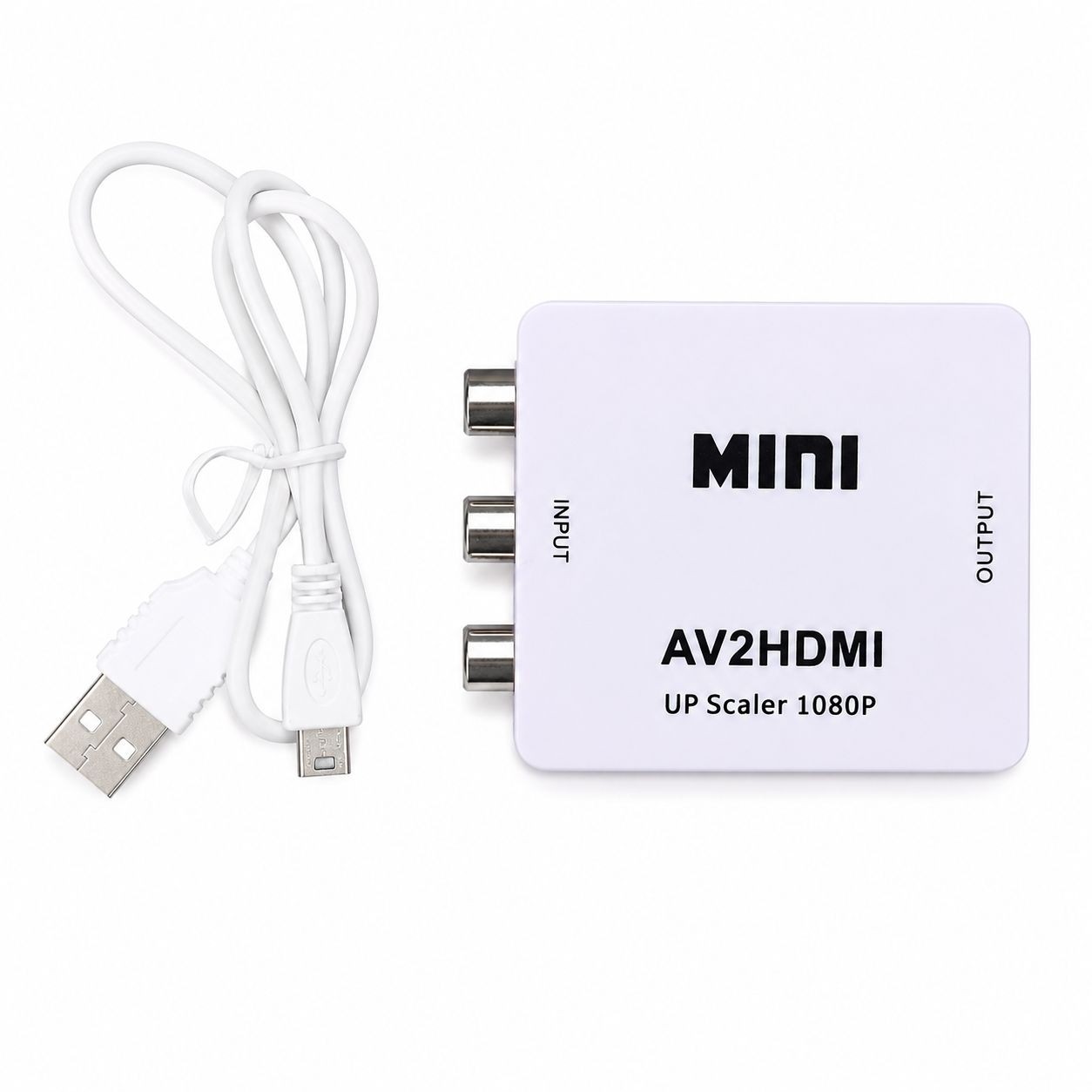 تبدیل AV به HDMI مدل Mini AV2HDMI مبدل تصویر و صدا AV (سه فیش RCA) به HDMI با خروجی Full HD 1080P