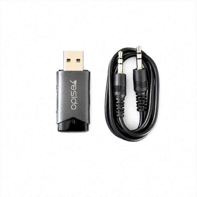 گیرنده بلوتوث USB به AUX یسیدو مدل YESIDO YAU40 دانگل بلوتوث خودرو Bluetooth 5.0 با قابلیت مکالمه و پخش موسیقی HD