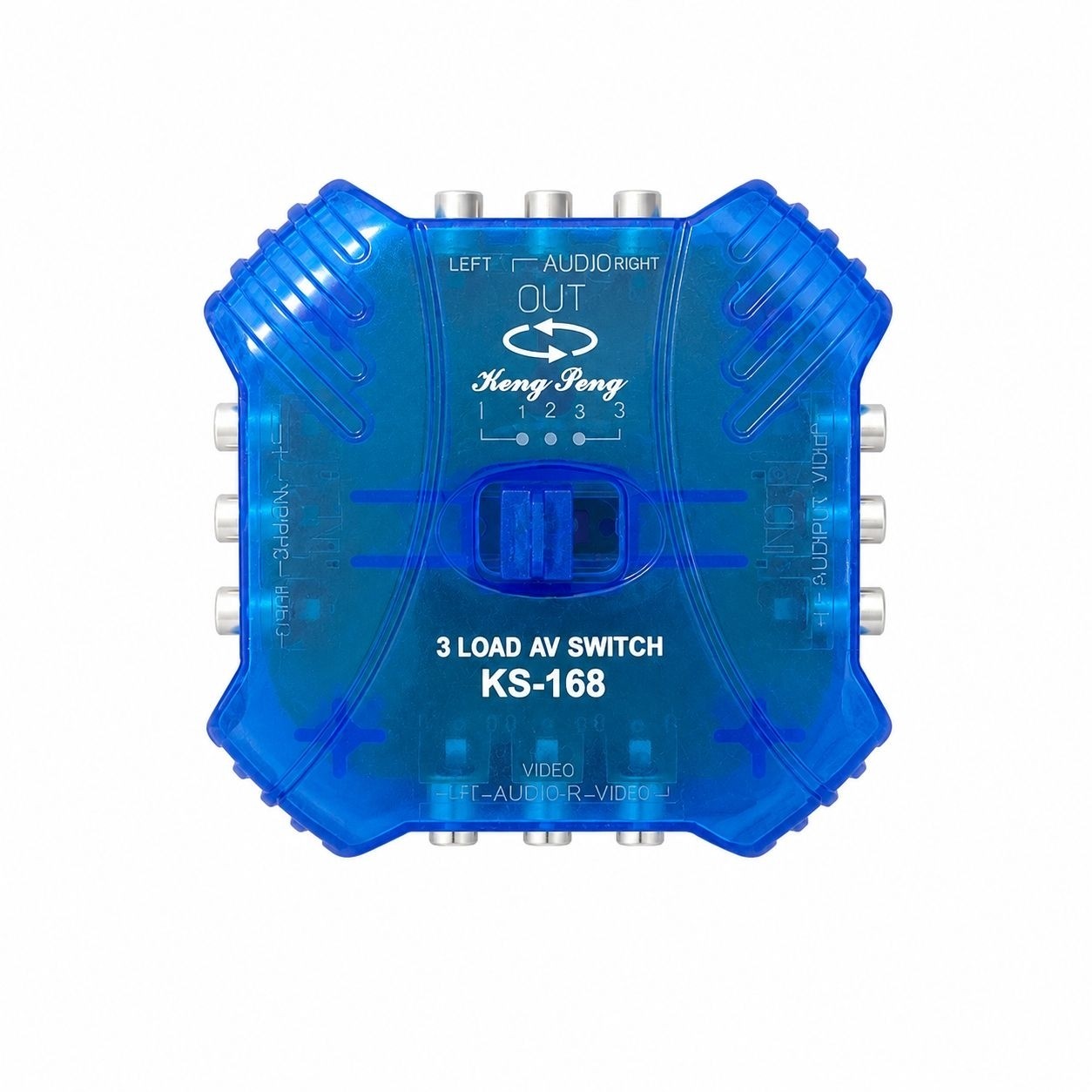 سوییچ AV سه ورودی به یک خروجی مدل KS-168 تبدیل RCA سه به یک برای تلویزیونDVD و گیرنده دیجیتال