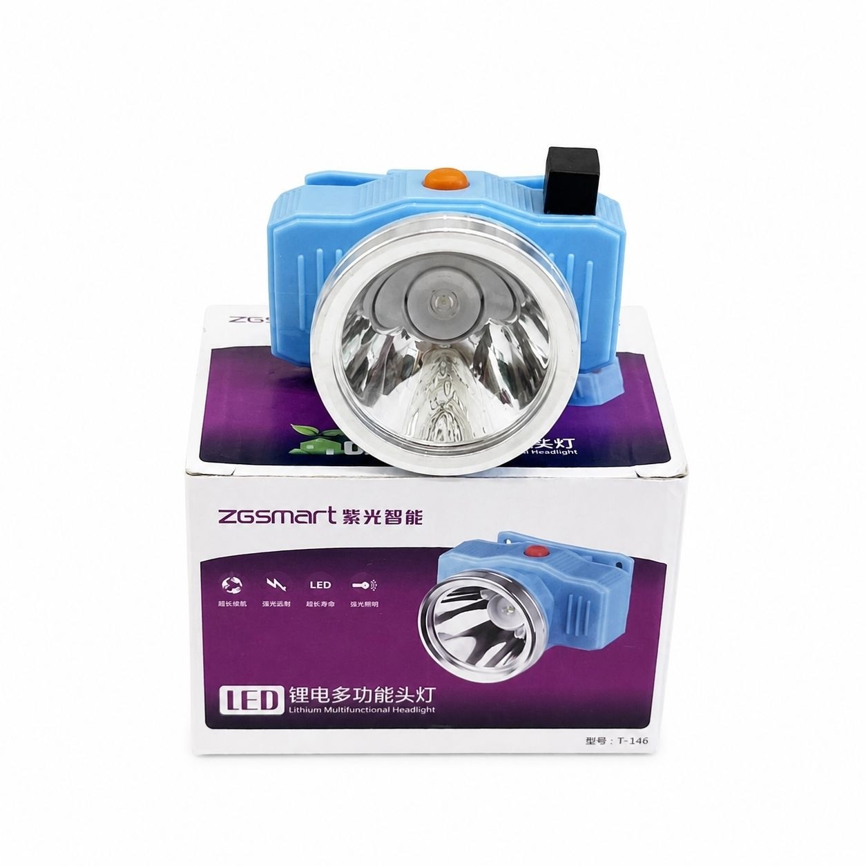 چراغ پیشانی شارژی ZGSmart مدل T-146 هدلامپ LED پرنور با باتری لیتیومی مناسب کمپینگ کوهنوردی طبیعتگردی تعمیرات ماهیگیری