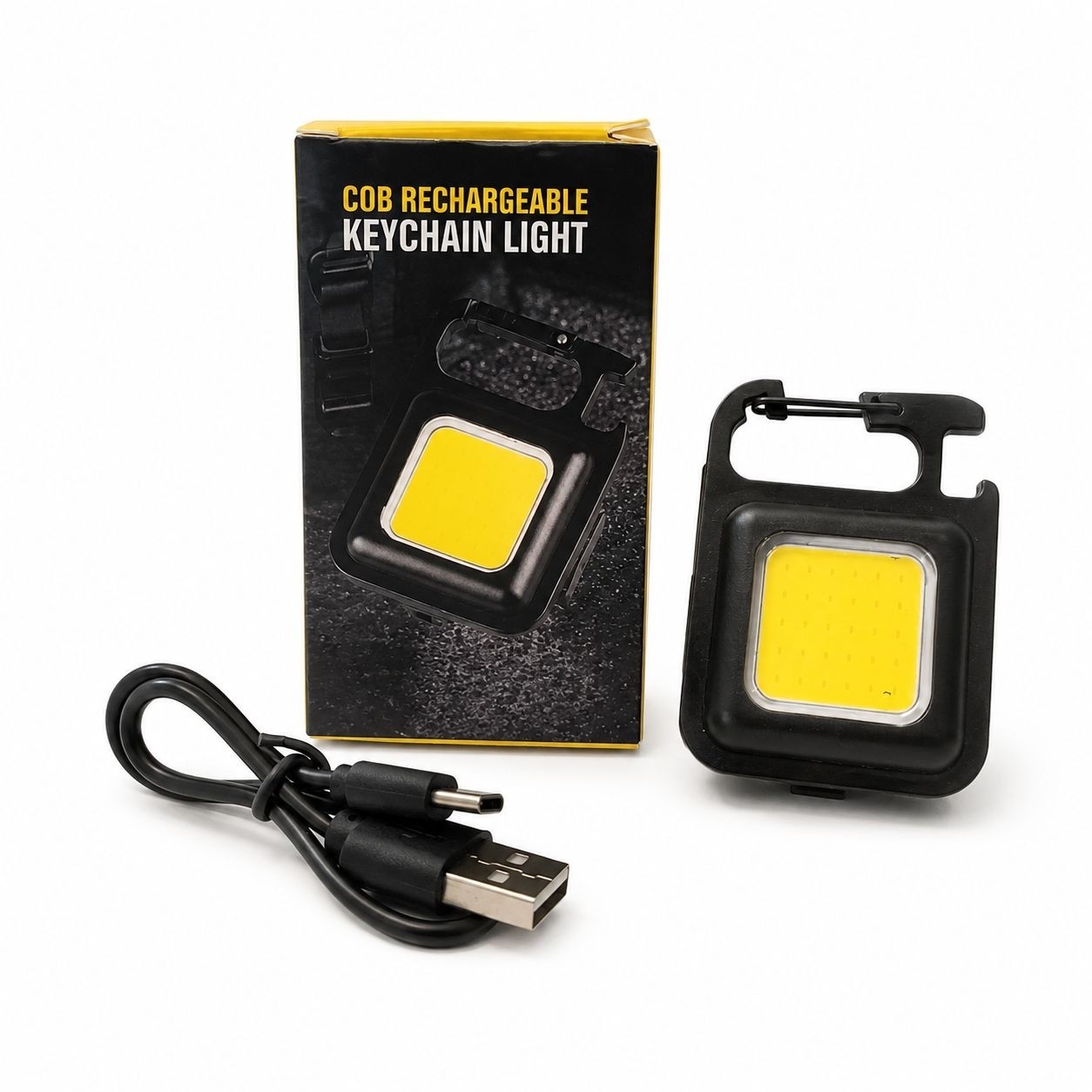 چراغ قوه جاسوئیچی شارژی COB پرنور مدل Keychain Light مناسب خودرو، کمپینگ و سفر