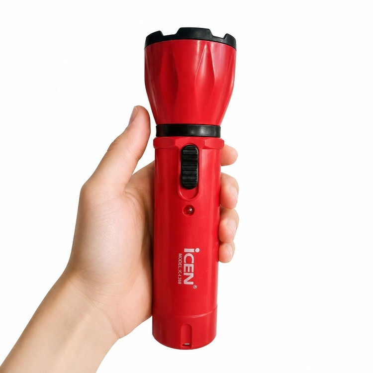 چراغ قوه شارژی ICEN مدل L265 شارژ خورشیدی و برق شهری LED پرنور باتری قابل شارژ