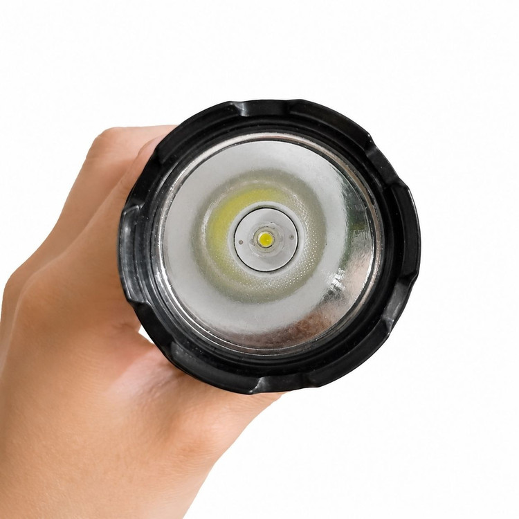 چراغ قوه شارژی ICEN مدل L265 شارژ خورشیدی و برق شهری LED پرنور باتری قابل شارژ
