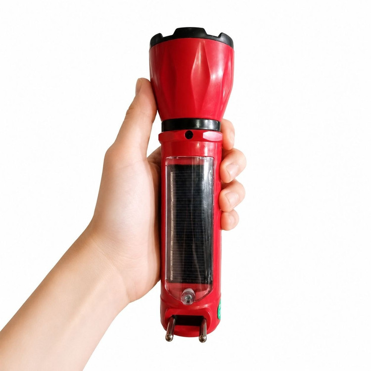 چراغ قوه شارژی ICEN مدل L265 شارژ خورشیدی و برق شهری LED پرنور باتری قابل شارژ