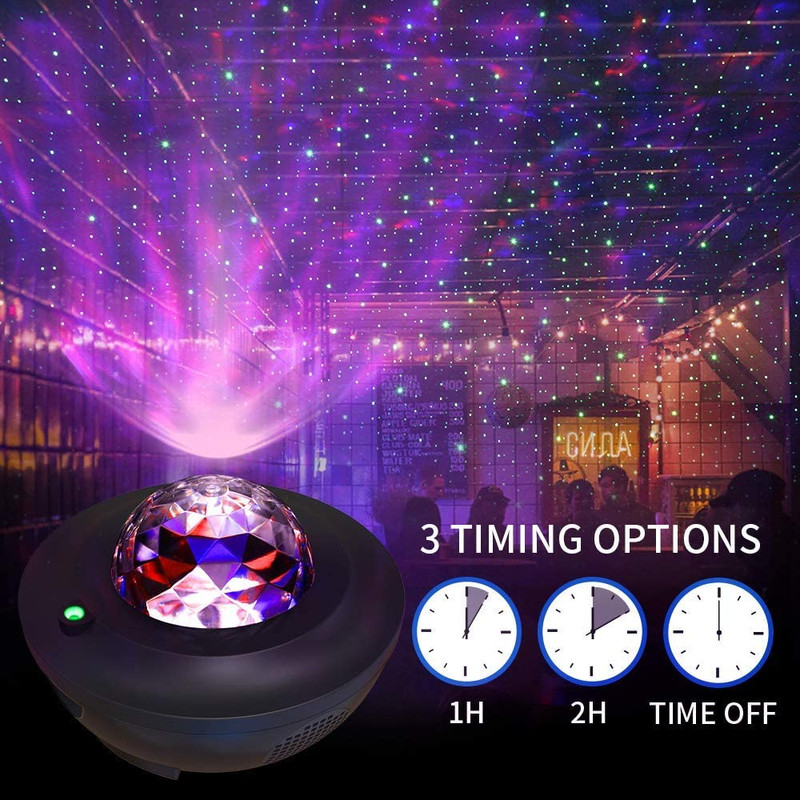 چراغ خواب رومیزی کهکشانی بلوتوث و اسپیکر دار مدل Starry Projector Li...