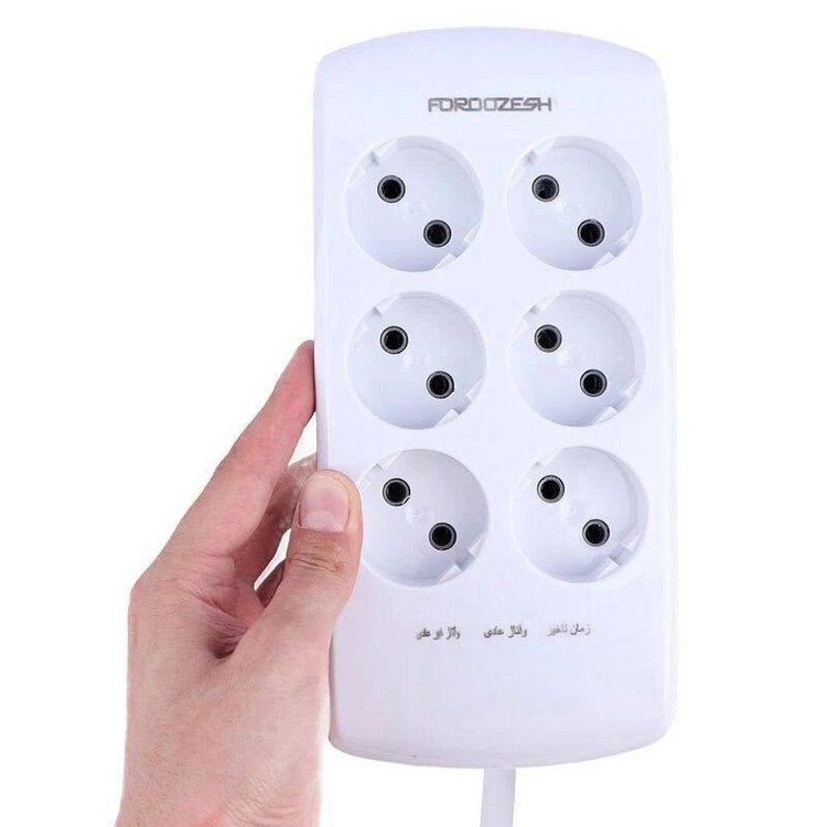محافظ برق صوتی تصویری لوتوس فروزش LT600D دیجیتال 6 خانه ارتدار با کابل 2.8 متری محافظ برق صوتی تصویری لوتوس فروز