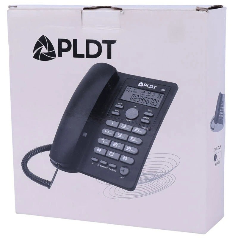 تلفن رومیزی با سیم PLDT مدل 888 اصلی نمایشگر LCD، اسپیکر داخلی، شمارهگیری سریع و Handsfree
