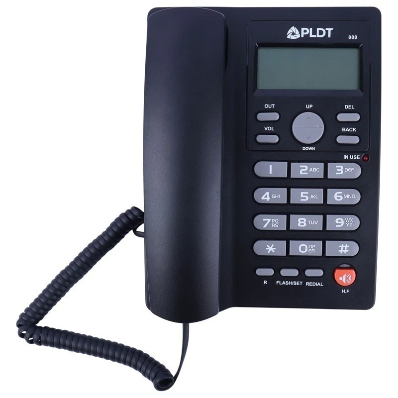 تلفن رومیزی با سیم PLDT مدل 888 اصلی نمایشگر LCD، اسپیکر داخلی، شمارهگیری سریع و Handsfree