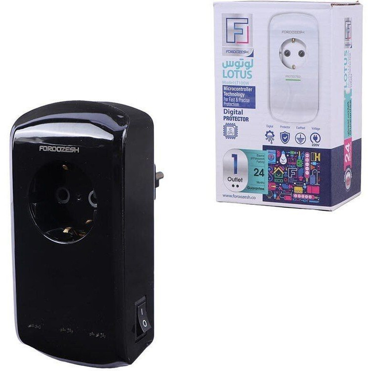 محافظ ولتاژ یخچال و فریزر فروزش مدل لوتوس LOTUS LT-100W اصلی محافظ ارتدار تکخانه دیجیتال بدون سیم