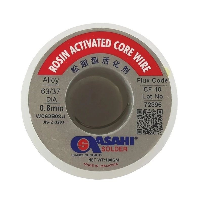 سیم لحیم آساهی Asahi مدل CF-10 قطر 0.8 میلیمتر وزن 100 گرم اصلی درجه یک