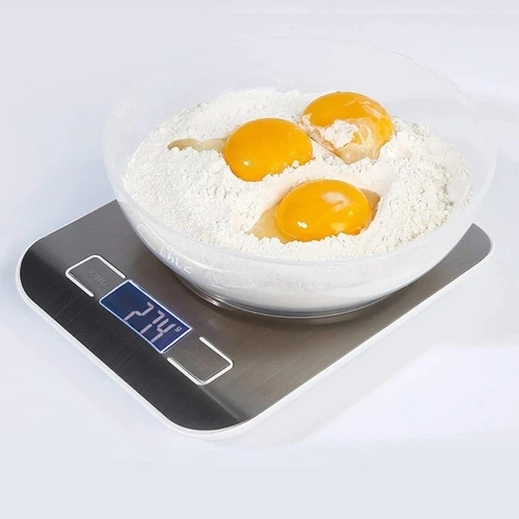 ترازو دیجیتال آشپزخانه مدل 10Kg اصلی ظرفیت 10 کیلوگرم، دقت 1 گرم، خاموشی خودکار و 4 واحد اندازهگیری